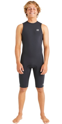 2026 Billabong Mens Absolute Natural 2/ 2mm Back Zip Short John Wetsuit ABYW600110 - Black