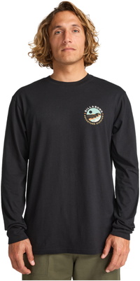 2025 Billabong T-shirt De Manga Comprida Rockies Para Homem EBYZT00390 - Black