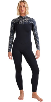 Fato De Mergulho Feminino Billabong Salty Dayz Natural Com Chest Zip 3/2mm 2026 24BW191505 - Black Pebble