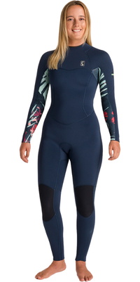 2026 C-Skins Womens NuWave Solace 4/3mm Back Zip Wetsuit C-NSO43WBZ - Bluestone / Bluestone X