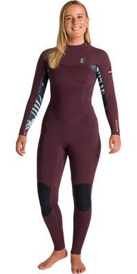 2026 C-Skins Womens NuWave Solace 3/2mm Back Zip Fato De Mergulho C-NSO32WBZ - Rust / Rust X