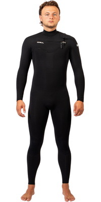 Roupa De Mergulho Masculina Gul Echo Natur 3/2mm Com Chest Zip EC1327-BKBK - Black