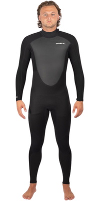 2026 Gul Mens Response 3/2mm Flatlock Back Zip Fato De Mergulho RE1321-C1 - Black