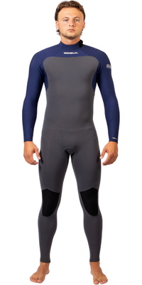 2026 Gul Yulex Mens Flexor 4/3mm Back Zip Fato De Mergulho FX1217 - Black / Azul