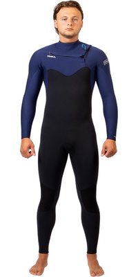 Roupa De Mergulho Masculina Gul Yulex Flexor 4/3mm Com Chest Zip FX1220 - Black /Azul
