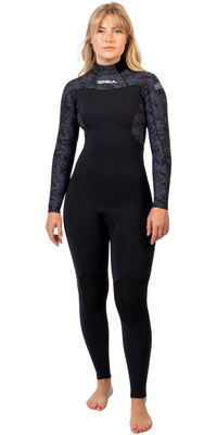Roupa De Mergulho Feminina Gul Yulex Flexor 4/3mm Com Back Zip FX1223 - Black / Splaterpalm