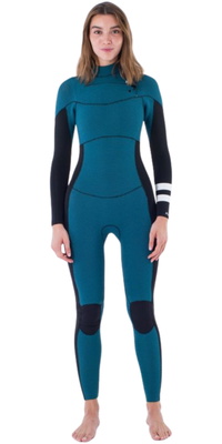 Fato De Mergulho Hurley Plus Feminino Com Chest Zip 4/3mm 2025 WFS0012403 - Black / Azul-celeste