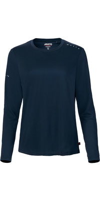 Camiseta Feminina Musto Evo Crew Com Proteção Solar E Manga Comprida 2026 82445 - Navy