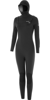 2026 Nyord Fato De Mergulho Solu Yulex 6/5/4mm Com Capuz Chest Zip Para Mulher SOLW654HD001 - Black