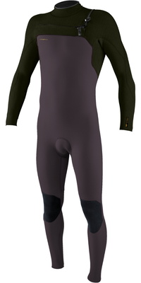 2025 ONeill Mens Hyperfreak 3/2+mm Chest Zip Fato De Mergulho 5343 - Arabica / Ranger