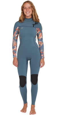 Fato De Mergulho Feminino O'Neill Epic 3/2mm Com Chest Zip 2025 5650 - Copen Blue / Trópicos Pintados