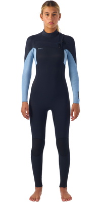 Fato De Mergulho Feminino O'Neill Hyperfreak 4/3+mm Com Chest Zip 2025 5349 - Black / Jeans Desbotado