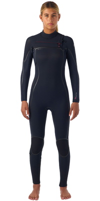 2026 ONeill Womens Hyperfreak Fire 5/4+mm Chest Zip Wetsuit 5678 - Black
