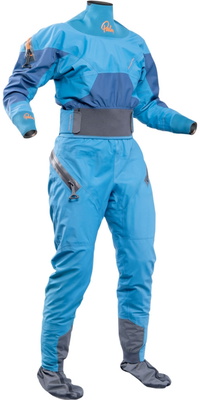 2026 Palm Womens Fuse Action Kayak Drysuit 13812 - Mid Blue / Mandarin