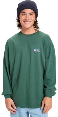 2025 Quiksilver T-shirt De Manga Comprida HW Hollow Coves Para Homem EQYZT08202 - Trekking Green