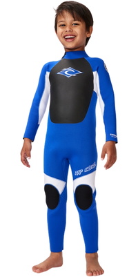 2026 Rip Curl Groms Omega 3/2mm Back Zip Fato De Mergulho 002TFS - Blue