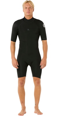 2026 Rip Curl Mens Dawn Patrol 2mm Back Zip Shorty Fato De Mergulho 11TMSP - Black