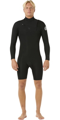 2026 Rip Curl Mens Dawn Patrol 2mm Chest Zip Long Sleeve Springsuit Wetsuit 11QMSP - Black