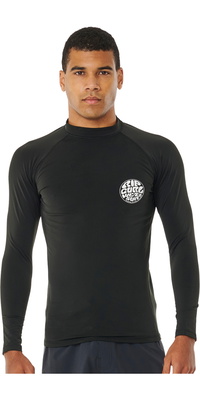 2025 Rip Curl Colete De Lycra De Manga Comprida Escovada UPF Para Homem 153MRV - Black