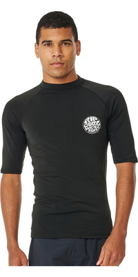 2025 Rip Curl Colete De Lycra De Manga Curta Escovada UPF Para Homem 154MRV - Black