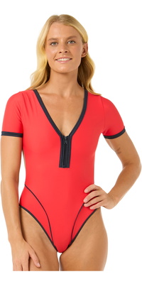 2025 Rip Curl Fato De Surf Feminino Bomba Manga Curta Atrevido 0NOWSW - Red