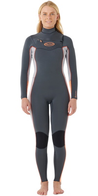 Roupa De Mergulho Rip Curl Dawn Patrol Pro 3/2mm Com Chest Zip Feminina, 2025, 16UWFS - Charcoal