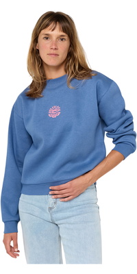 2025 Rip Curl Womens Icons Of Surf Relaxed Crew Fleece 09SWFL - Moonlight Blue