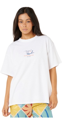 2025 Rip Curl T-shirt Shore Break Heritage Para Mulher 0KRWTE - Optical White