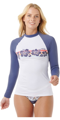 2025 Rip Curl Colete De Lycra De Manga Comprida UPF Waikiki Waves Para Mulher 18ZWRV - Navy