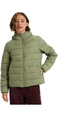 2025 Roxy Casaco Wind Bliss Com Capuz, Leve E Almofadado ERJJK03691 - Para Mulher Oil Green