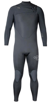 2026 Xcel Mens Axis 5/4mm Chest Zip Fato De Mergulho ME54ZAX5 - Black