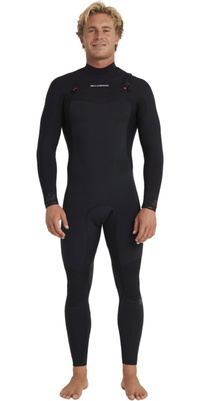 2026 Billabong Fato De Mergulho Para Homem Revolution Natural 4/3mm Chest Zip 24AW193512 - Black Red