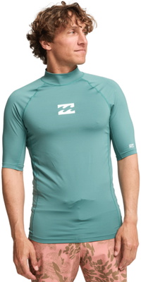 2026 Camisola De Lycra De Manga Curta Para Homem Waves All Day Da Billabong , EBYWR00101 - Sea Green