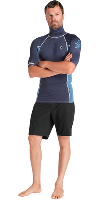 Nuwave 2026 C-Skins , Camisola Sem Mangas De Manga Curta Para Homem, Modelo Rash X, C-NLYSSMT - Bluestone / Steel Blue