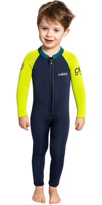 2026 C-Skins Nuwave C-Kid Front Zip Fato De Mergulho C-NBA32ST - Bluestone / Lime