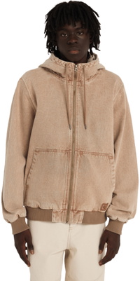 2026 Element Mens Dulcey Low Tide Denim Hooded Jacket ELYJK00300 - Beige Tint Wash