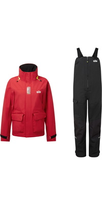 2026 Gill Womens OS3 Coastal Cruising Sailing Suit OS34JWOS33TW - Red / Black