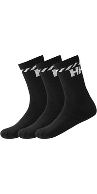 2026 Helly Hansen Meias De Algodão  Sport  3 Pares 67479 - Black