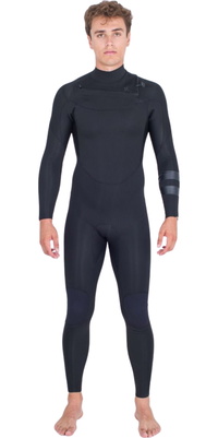 2026 Hurley Mens Air 4/3mm Chest Zip Fato De Mergulho MFS0013413 - Black