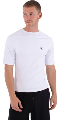 2026 Hurley Camisola De Lycra De Manga Curta Com Corte Justo Para Homem Icon Circle MLEU00003 - White