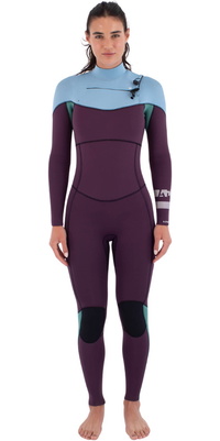 2026 Hurley Fato De Mergulho Advant Para Mulher 3/2mm Chest Zip WFS0013302 - Bonnie Blue