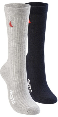 Musto 2026 Essential 2 Pack Sock 86064 - Cinza Melange / True Navy