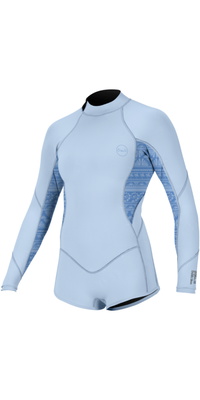 2026 ONeill Junior Bahia 2/1mm Back Zip Fato De Mergulho De Manga Comprida 5411 - Chmbyblu / Surf Abstract / Chmbyblu