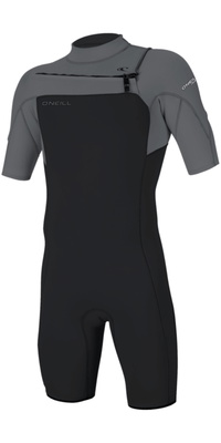 2026 ONeill Mens Hammer 2mm Chest Zip Shorty Wetsuit 4927 - Tempered Steel / Smoke / Smoke