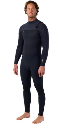 2026 Oneill Humano Hyperfreak + 5/4mm Chest Zip Fato De Mergulho 5345 - Preto