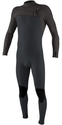 2026 ONeill Homens Hyperfreak Wind 4/3mm + Chest Zip Fato De Mergulho 5628 - Aço Temperado / Graphite