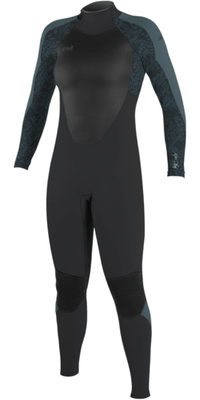 2026 ONeill Womens Epic 3/2mm Back Zip Fato De Mergulho 4213B - Aço Temperado / Shaded Island Sky / Shade
