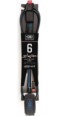 2026 Ocean And Earth Slim Line One-Xt Leash Leve Para Pranchas De Surf De 6 Pés ( Comp ) LSC60XT-BLU - Black / Azul