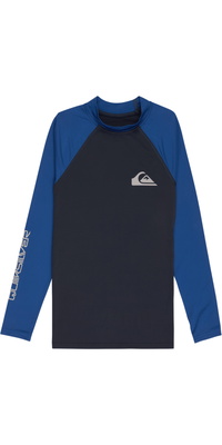 2026 Quiksilver Camisola De Manga Comprida Em Lycra UPF50 Para Jovens Everyday AQBWR03065 - Azul-marinho Escuro / Azul Mónaco