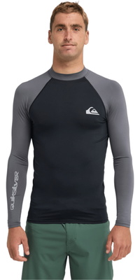 2026 Quiksilver Camisa Masculina Everyday UPF50 Camisa De Manga Comprida Em Lycra AQYWR03131 - Black / Iron Gate
